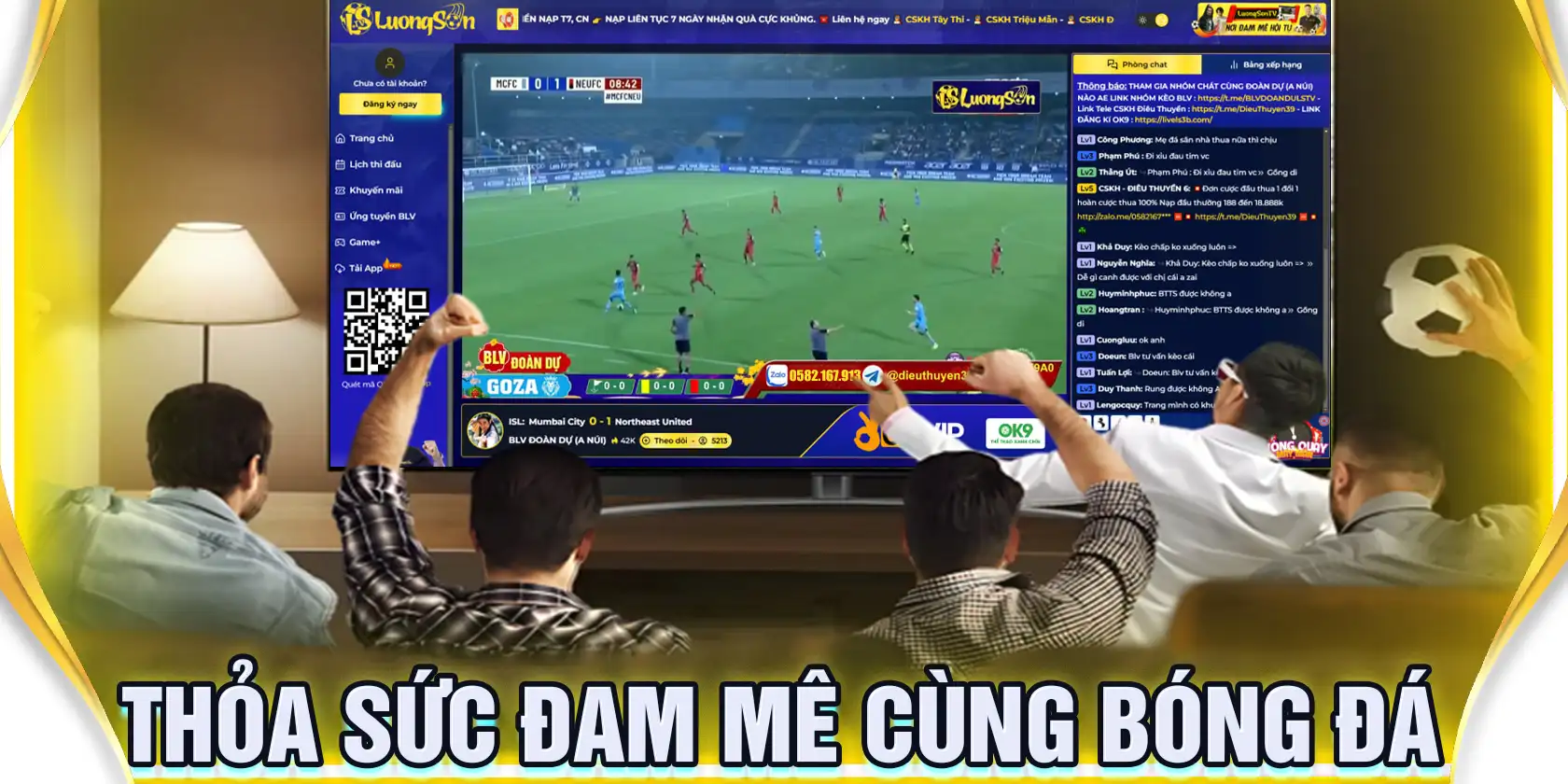 Lưu ý xem bóng đá tại Lương Sơn TV and KJC
